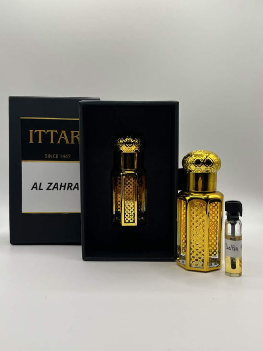 Parfum attar Al Zahra sans alcool inspiré Oud Satin Mood, fragrance florale musquée longue tenue
