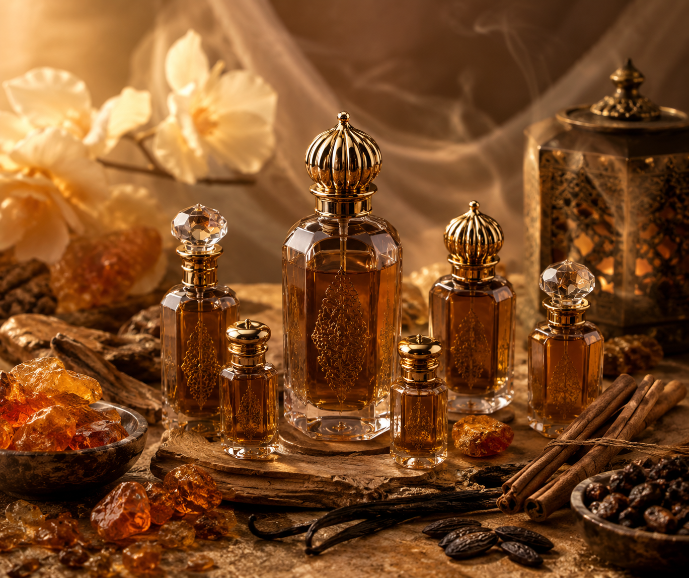 Parfums ambrés en huile parfumée attar sans alcool