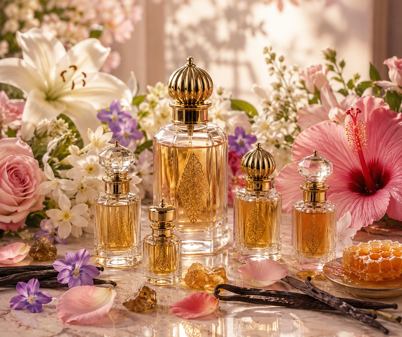 Parfums floraux en huile parfumée attar sans alcool