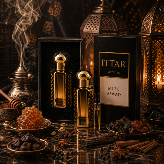 Musc Aswad | Huile parfumée attar sans alcool musquée et ambrée