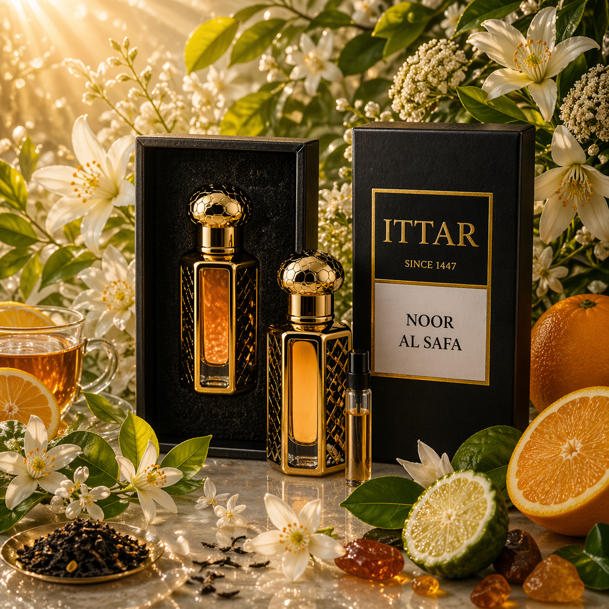 Noor Al Safa | Huile parfumée attar sans alcool fraîche et hespéridée
