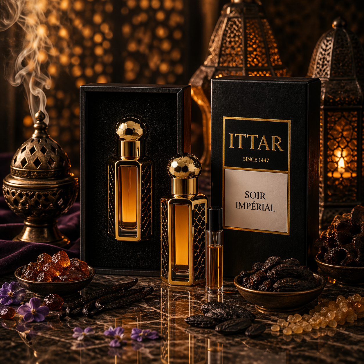 Soir Impérial | Huile parfumée attar sans alcool orientale et ambrée