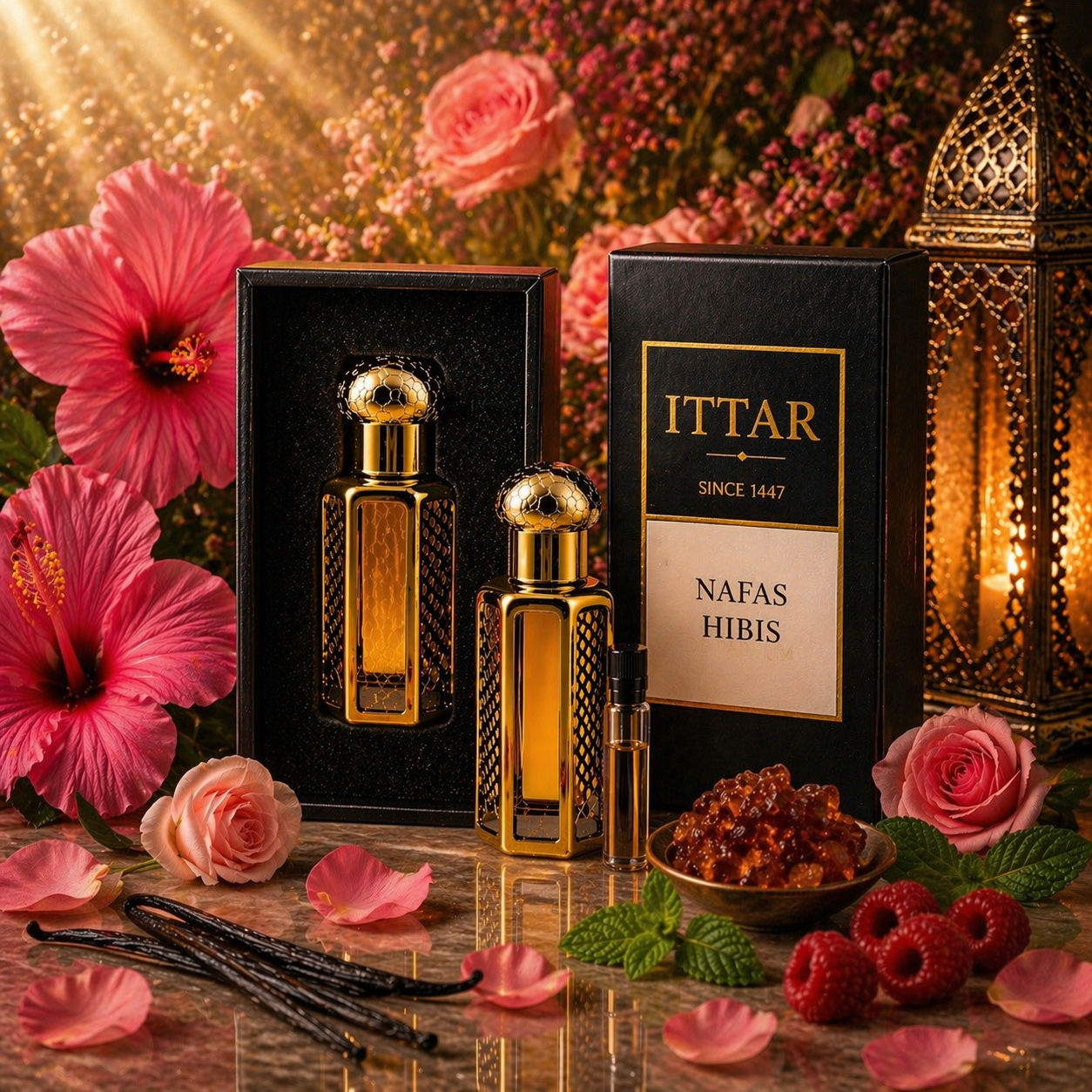 Nafas Hibis | Huile parfumée attar sans alcool florale et fraîche