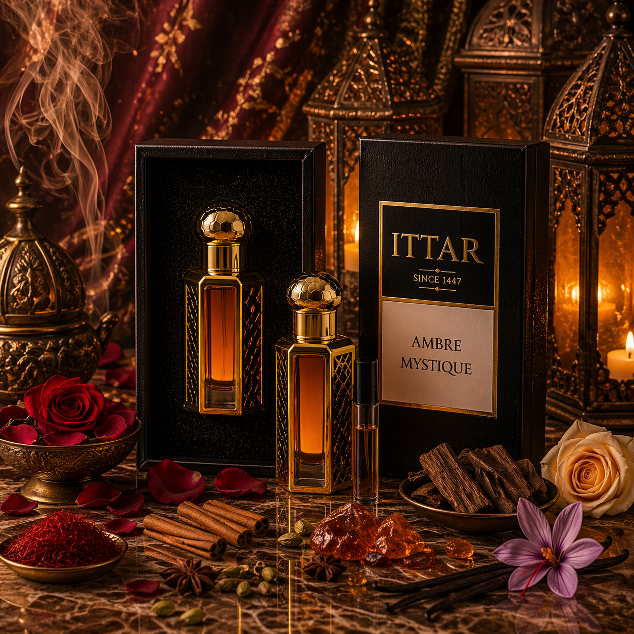 Ambre Mystique | Huile parfumée attar sans alcool orientale et ambrée